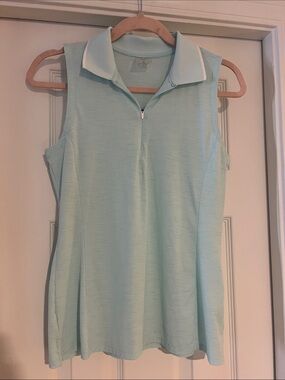 CALIA by Carrie Underwood Mint Sleeveless Zip Polo